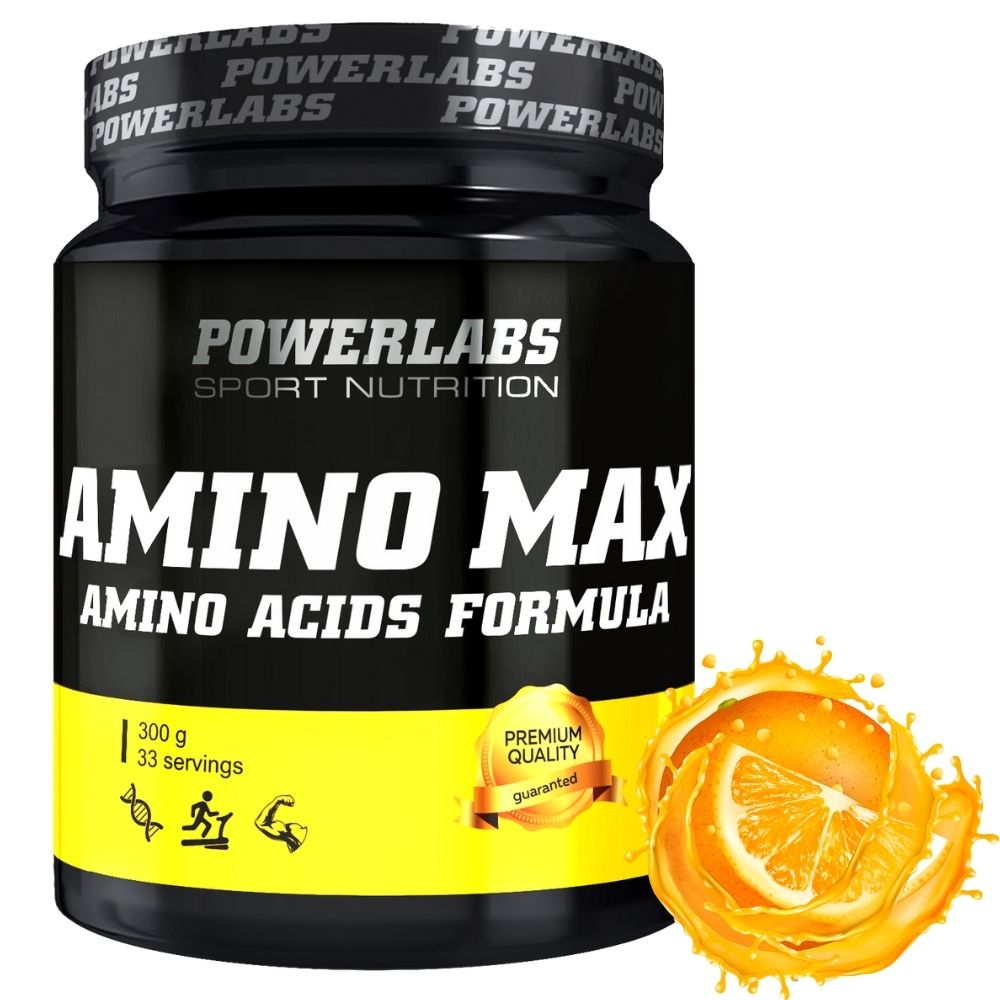 Аминокислотный комплекс PowerLabs Amino Max (Комплекс аминокислот) 300 g Апельсин