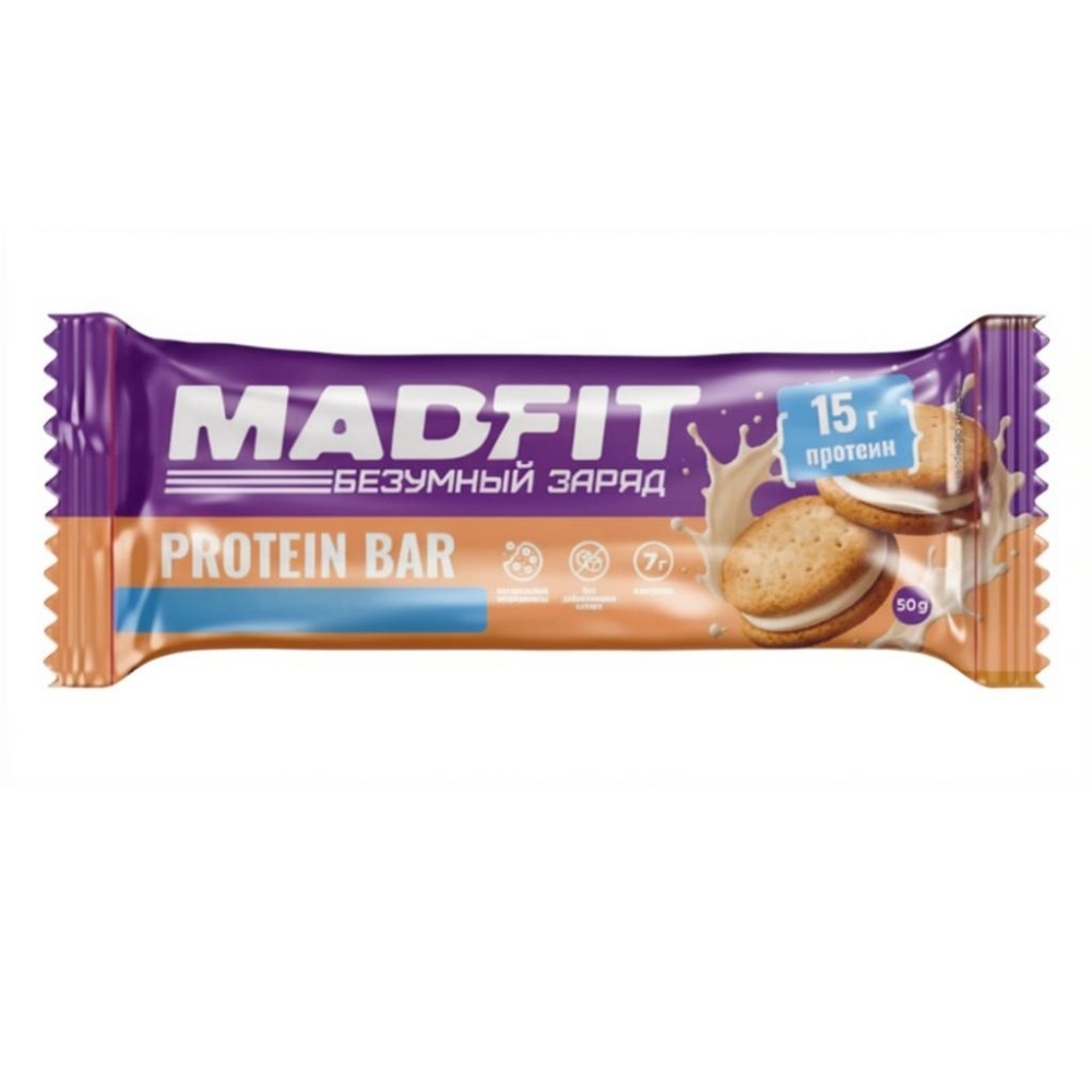 Батончик Mad Fit 50 g Батончик  неглазированный Страчателла пломбир