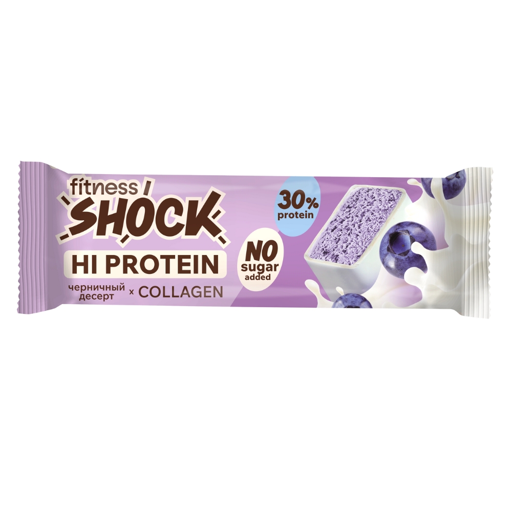 Батончик FITNESS SHOCK батончик протеиновый 40 g Черничный десерт